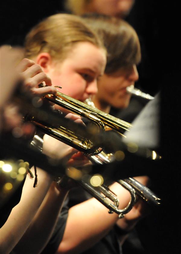 Students performing at the 2023-2024 All County Band Concert